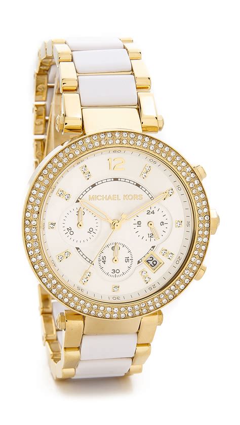 michael kors womens white face watch|michael kors watch women sale.